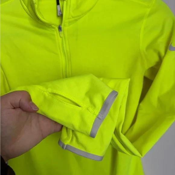 Nike neon Yellow Half-Zip Top - Picture 3 of 5